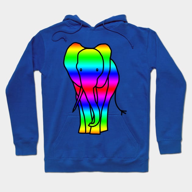 Elephant Rainbow Gradient Graphic Hoodie by ellenhenryart